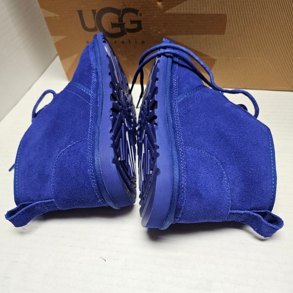 New Mens Bright Blue UGG Neumel Boots Shoes Lace Up 1094269 9 USA 40 Europe - Picture 5 of 14